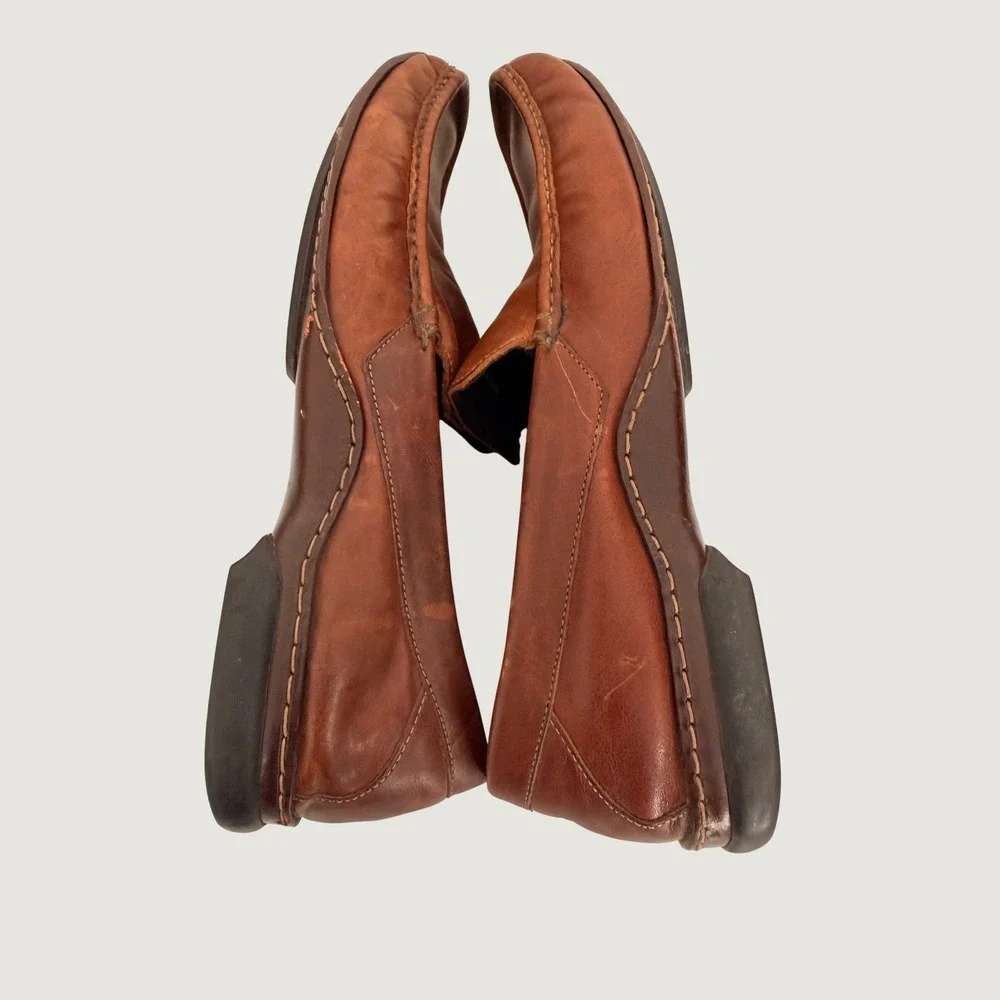 Cole Haan Mens Brown Leather Square Toe Slip On Loafers C05309 Size 9.5 M